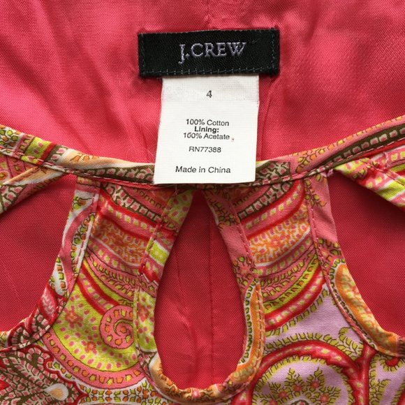 J Crew Women's Paisley Sleeveless Shirt Size 4 - Picture 3 of 4